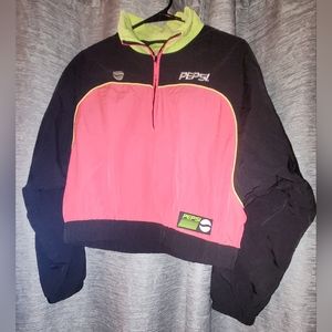 Forever 21 Pepsi  Retro Style Jacket L Pink, Black, Green & Some White